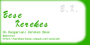 bese kerekes business card